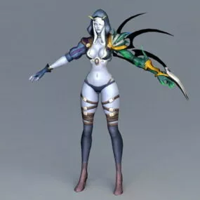 Pathfinder Female Elf Ranger 3d model