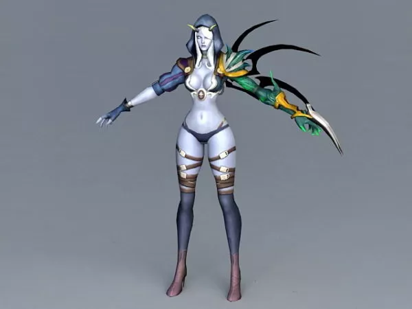 Pathfinder Female Elf Ranger 3d model Pathfinder Female Elf Ranger 3d model
