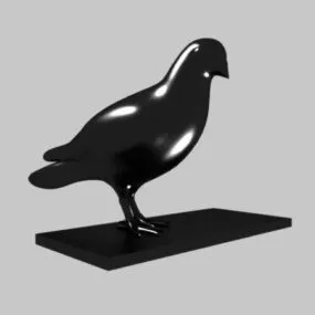 Black Pigeon Sculpture 3d model