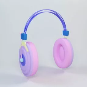 Pink Headset 3d model