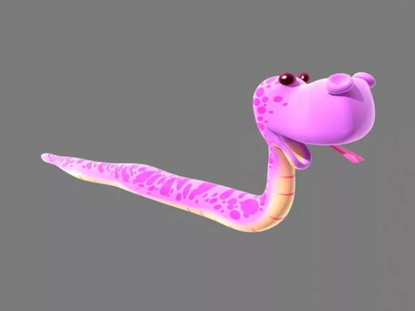 Pink Snake Cartoon 3d model Pink Snake Cartoon 3d model