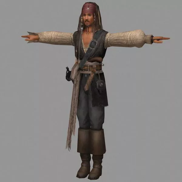 Pirate Jack Sparrow Character 3d model Pirate Jack Sparrow Character 3d model
