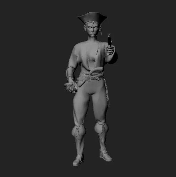 Pirate Gunslinger Character 3d model Pirate Gunslinger Character 3d model