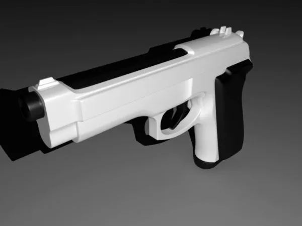 Old Beretta 92 Pistol 3d model