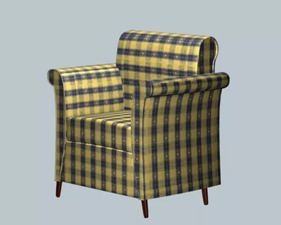 Plaid Sofa Furniture 3d model Plaid Sofa Furniture 3d model
