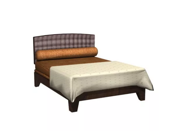 Platform Bed With Mattress 3d model Platform Bed With Mattress 3d model