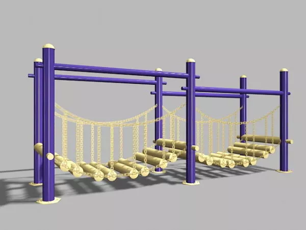 Dual Bridge Curved Structure 3d model