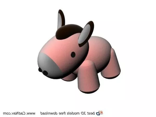 Funny Donkey Cartoon Character 3d model