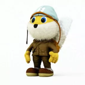 Plush Cartoon Squirrel 3d model