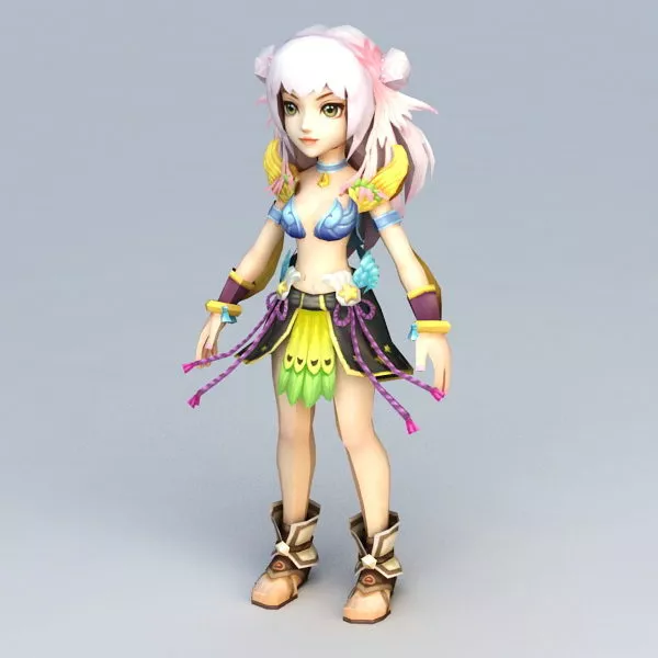 Pretty Anime Girl Fighter 3d model Pretty Anime Girl Fighter 3d model