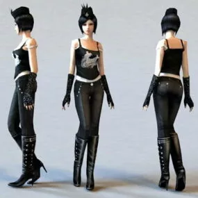 Pretty Scene Girl 3d model