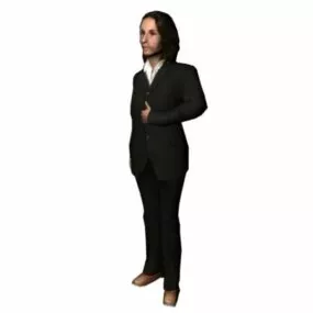 Character Pretty Man In Suit 3d model