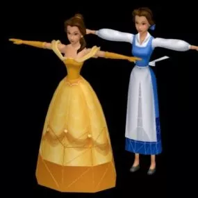 Princess Belle Dress Character 3d model