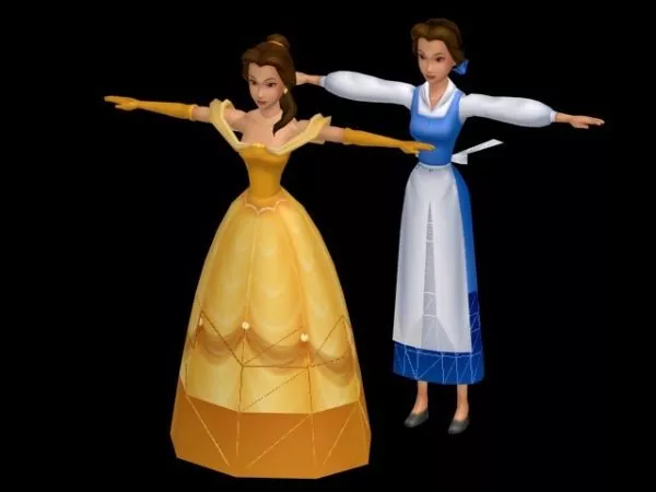 Princess Belle Dress Character 3d model Princess Belle Dress Character 3d model