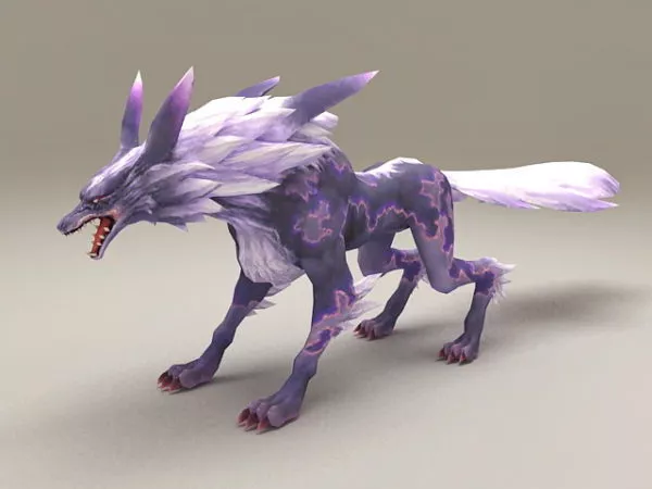 Purple Spirit Wolf Character 3d model Purple Spirit Wolf Character 3d model