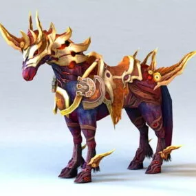 Purple War Horse 3d model