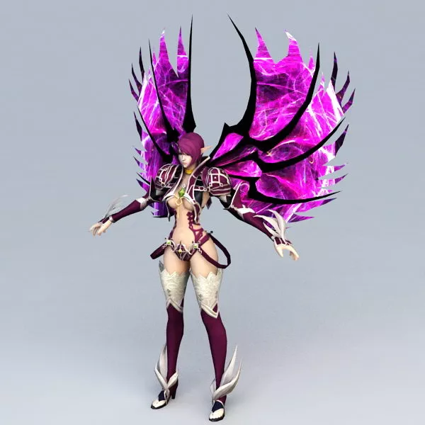 Purple Warrior Angel Rigged 3d model Purple Warrior Angel Rigged 3d model