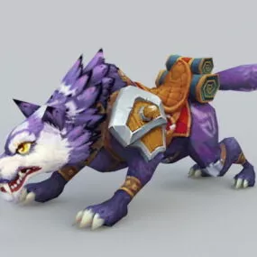 Purple Wolf Mount 3d model