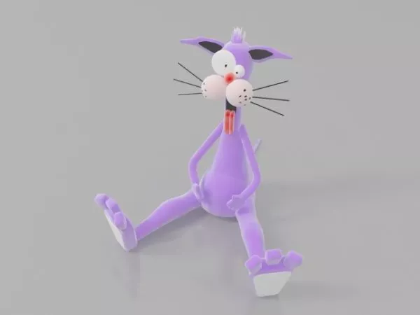 Cat On Pumkin 3d model