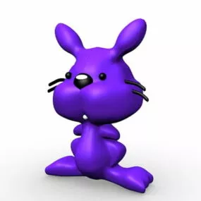 Character Purple Cat Cartoon 3d model