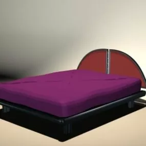 Purple Modern Bed 3d model