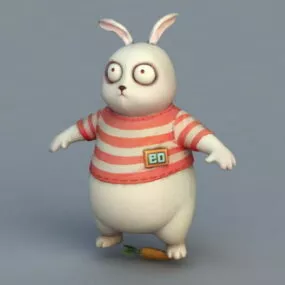 Rabbit Cartoon Character 3d model