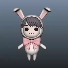 Rabbit Girl Anime Character 3d model