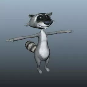 Raccoon Cartoon Character 3d model