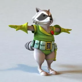 Raccoon Warrior 3d model