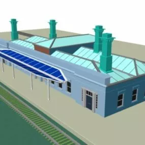 Railway Passenger Station 3d model