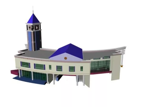 Cylinder Space Station Module Style 3d model