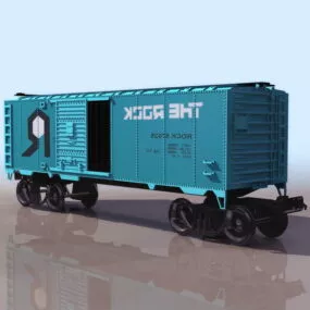Railway Wagon Boxcar 3d model