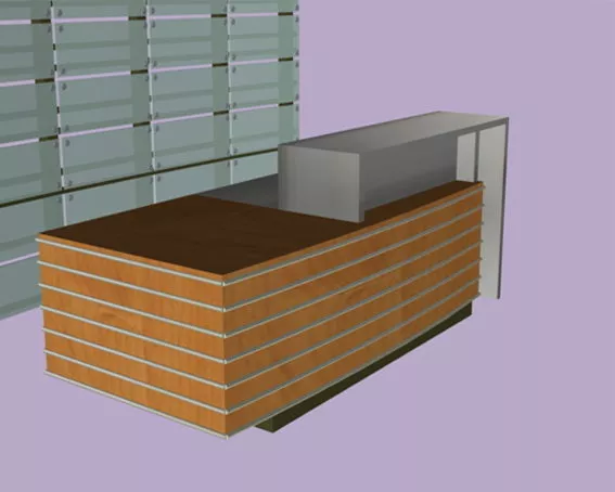 Reception Counter With Backdrop 3d model Reception Counter With Backdrop 3d model
