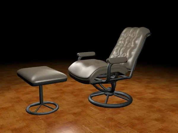 Recliner Chair With Ottoman 3d model Recliner Chair With Ottoman 3d model