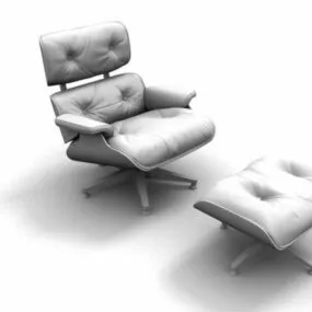 Reclining Armchair And Ottoman 3d model