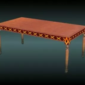 Rectangular Wood Dining Table 3d model