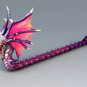 Red Feathered Serpent 3d model