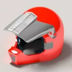Red Motorcycle Helmet 3d model