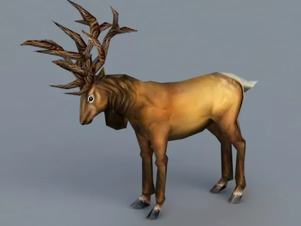 Animated Elk Rig With Rig 3d model