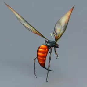 Red And Black Wasp 3d model