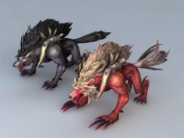 Red And Black Wolf 3d model Red And Black Wolf 3d model