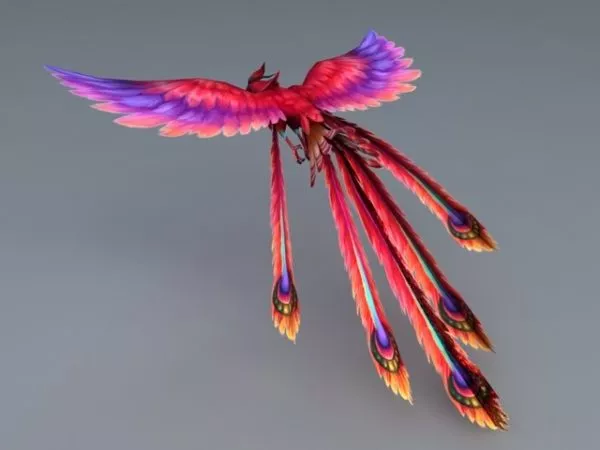 Red And Purple Phoenix 3d model Red And Purple Phoenix 3d model