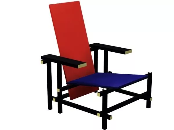 Red And Blue Chair 3d model Red And Blue Chair 3d model