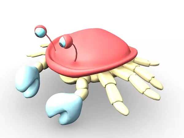 Dancing Crab Cartoon Caharcter 3d model