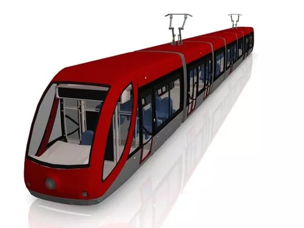 Red Electric Tram 3d model Red Electric Tram 3d model