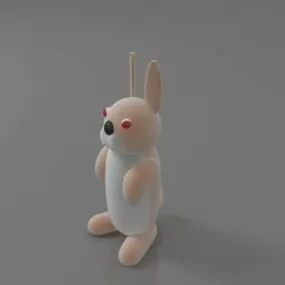 Red Eye Rabbit Toy 3d model