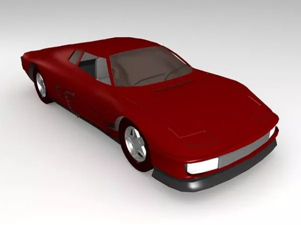 Red Hatchback Coupe 3d model Red Hatchback Coupe 3d model