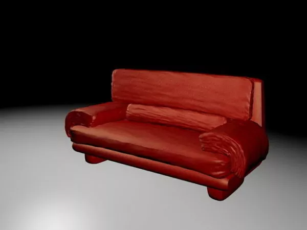 Red Leather Couch 3d model Red Leather Couch 3d model