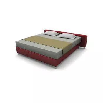 Red Leather Platform Bed 3d model Red Leather Platform Bed 3d model