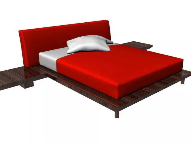 Red Platform Bed 3d model Red Platform Bed 3d model